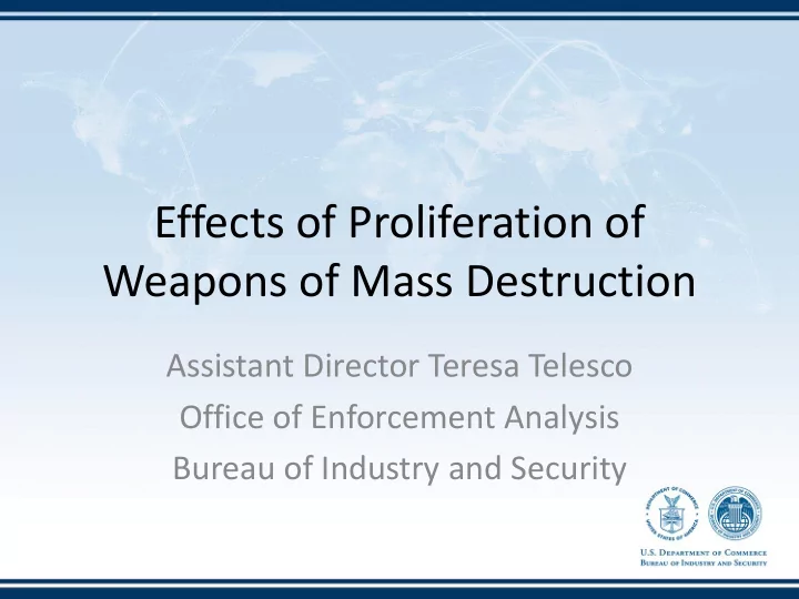 effects of proliferation of
