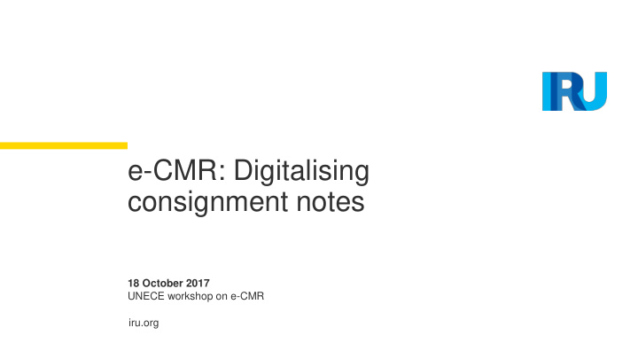 e cmr digitalising consignment notes