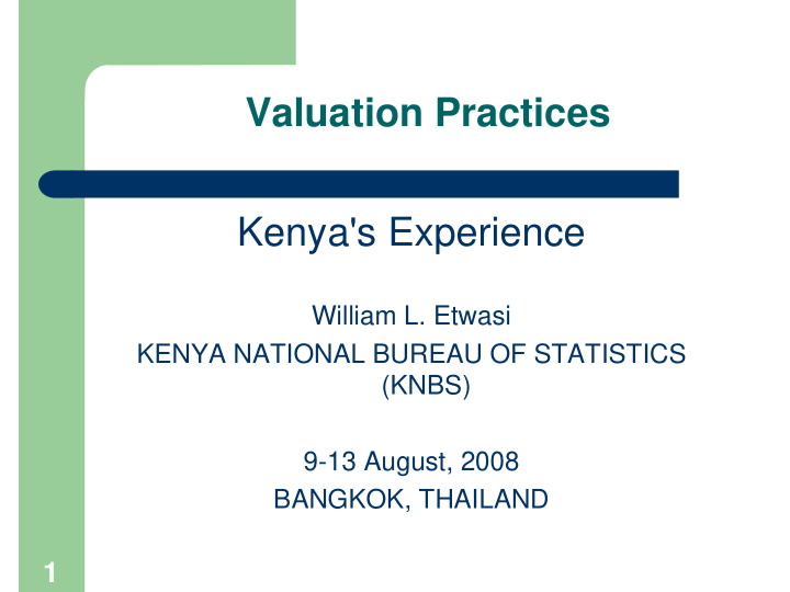 valuation practices kenya s experience