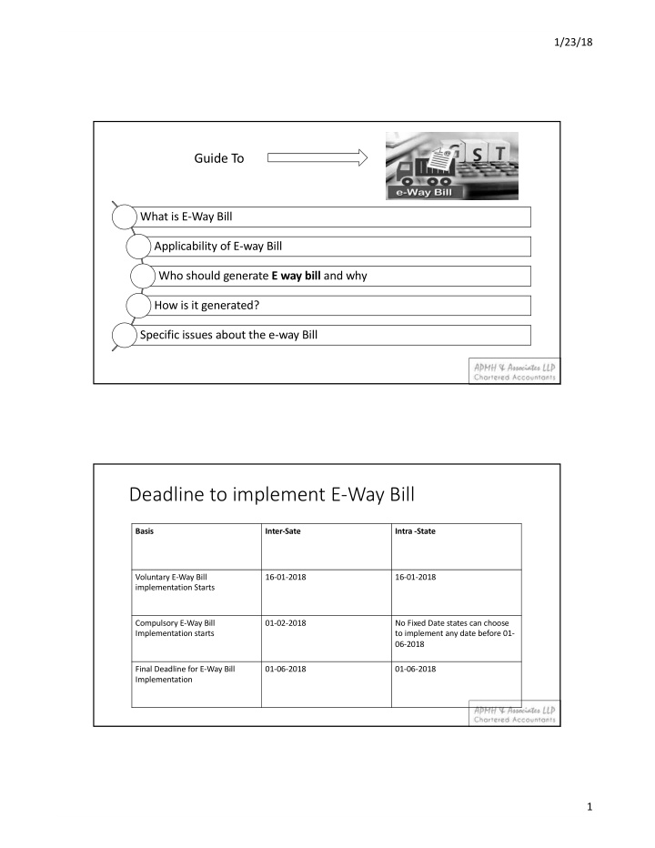 deadline to implement e way bill