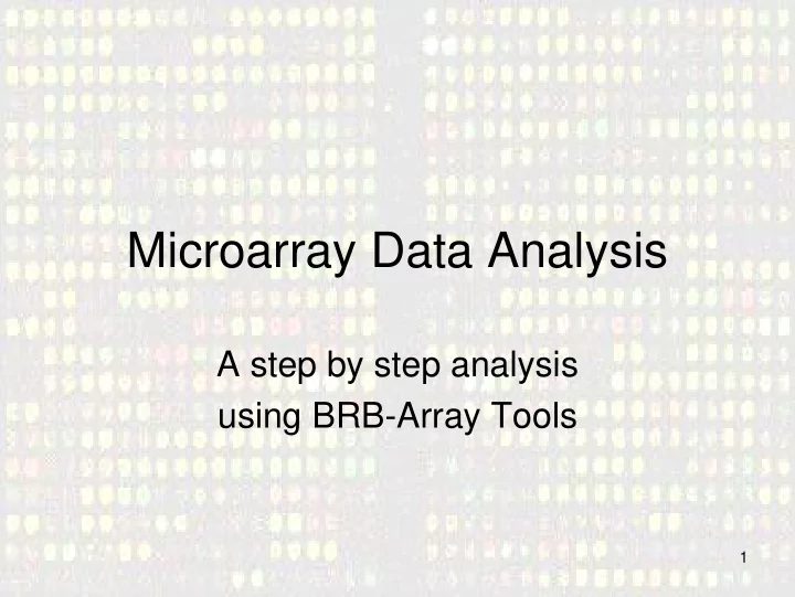 microarray data analysis