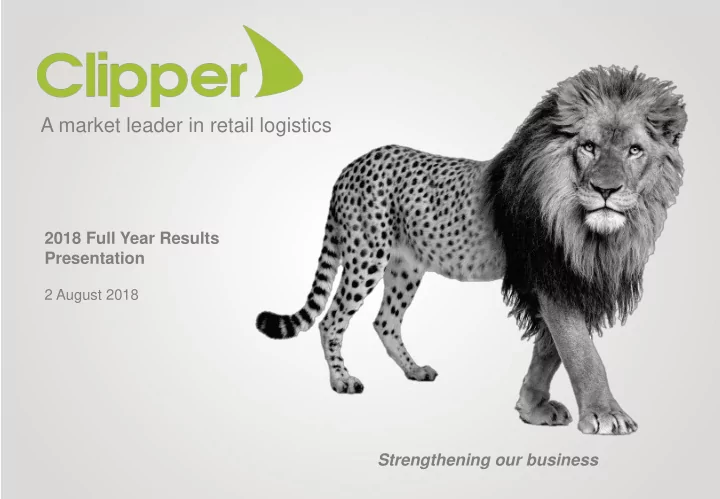 a market leader in retail logistics