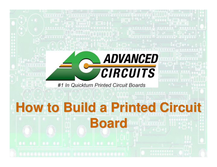 how to build a printed circuit how to build a printed