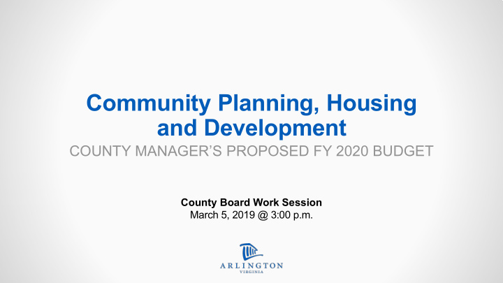 community planning housing and development