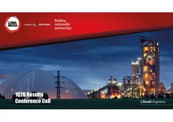 1Q20 Results  Conference Call  Disclaimer and Forward Looking Statement  This presentation may