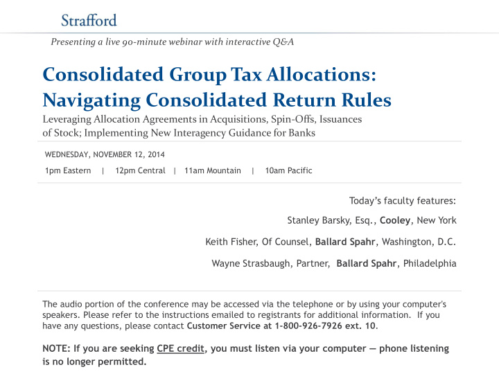 consolidated group tax allocations navigating