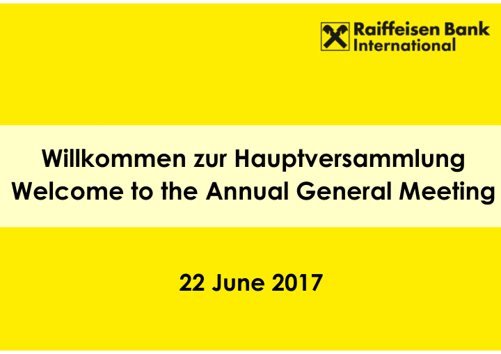 willkommen zur hauptversammlung welcome to the annual
