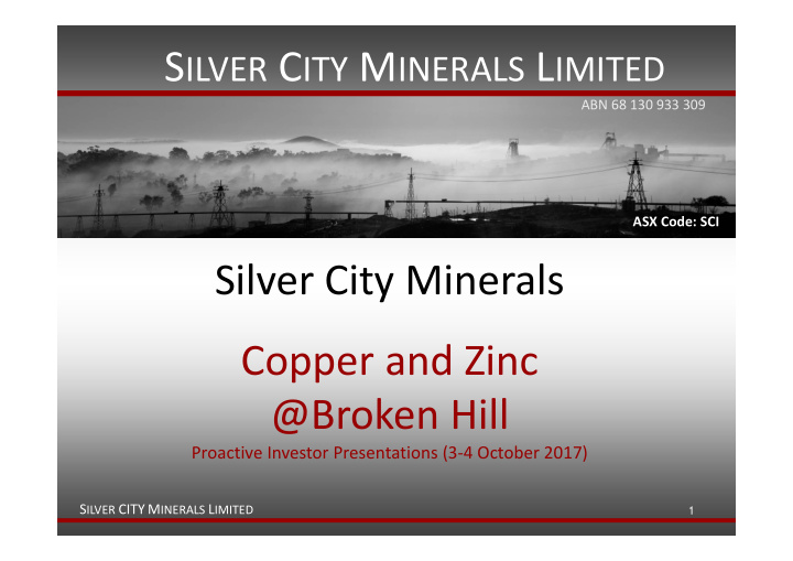 silver city minerals copper and zinc broken hill