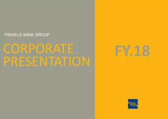 FY.18  PRESENTATION  Table of  Contents  1.  EXECUTIVE SUMMARY  2.  FINANCIAL PERFORMANCE  3.