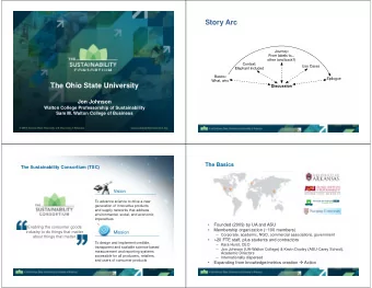 Story Arc  The Ohio State University  Jon Johnson  Walton College Professorship of Sustainability