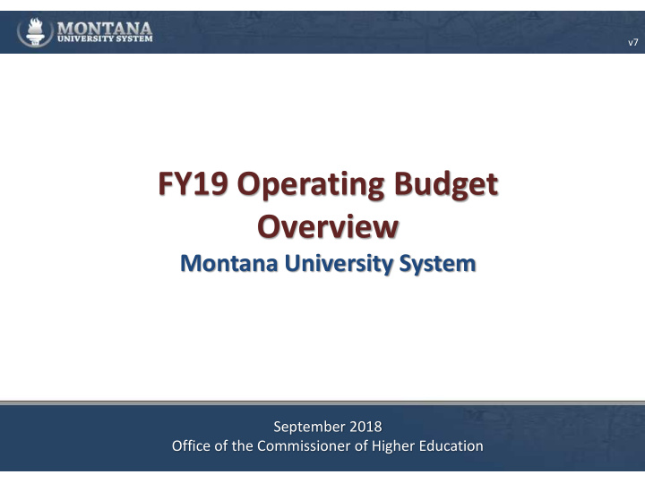 fy19 operating budget