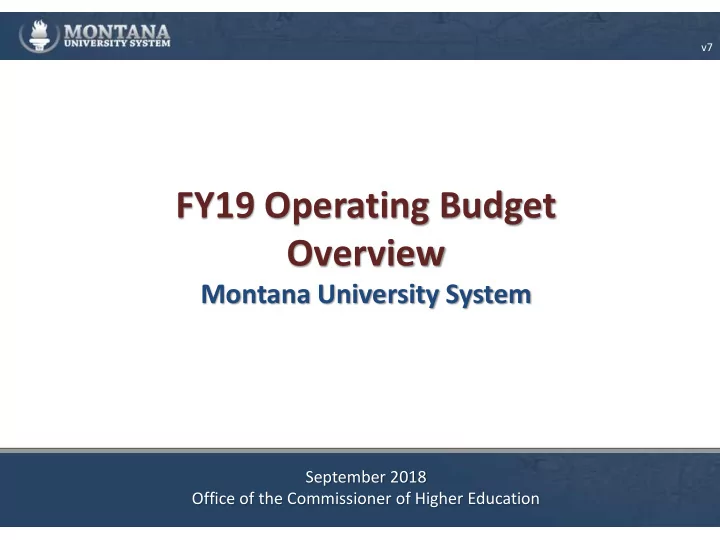 fy19 operating budget