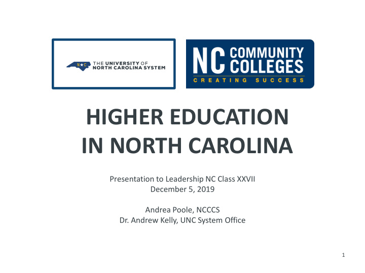 higher education in north carolina