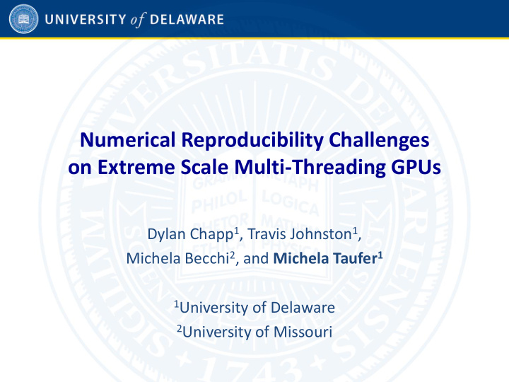 numerical reproducibility challenges on extreme scale