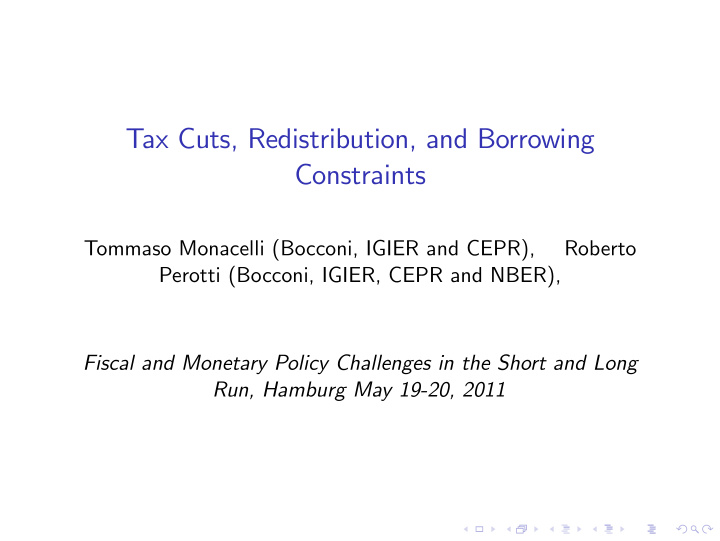 tax cuts redistribution and borrowing constraints