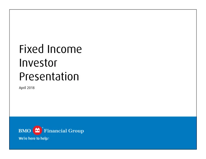 fixed income investor presentation