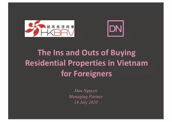The Ins and Outs of Buying  Residential Properties in Vietnam  for Foreigners  Dao Nguyen  Managing