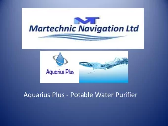 Aquarius Plus - Potable Water Purifier Martechnic Navigation  Aquarius Plus Martechnic