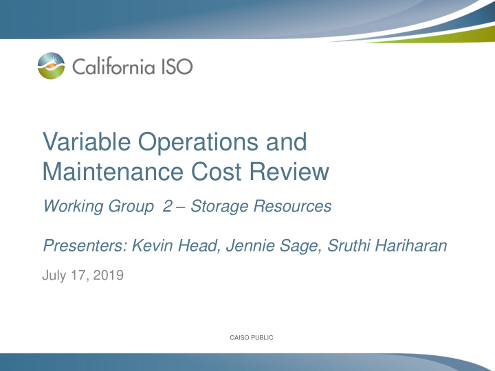 variable operations and maintenance cost review