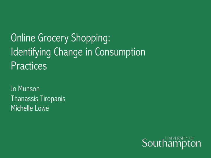 online grocery shopping identifying change in consumption