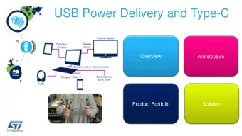 USB Power Delivery and Type-C  Overview  Architecture  Product Portfolio  Solution  USB Type-C