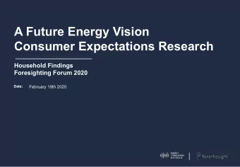 A Future Energy Vision  Consumer Expectations Research  Household Findings  Foresighting Forum 2020