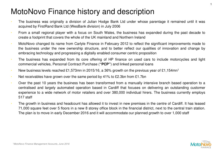 motonovo finance history and description