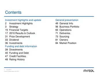 Contents  Investment highlights and update  General presentation  2  Investment Highlights  49