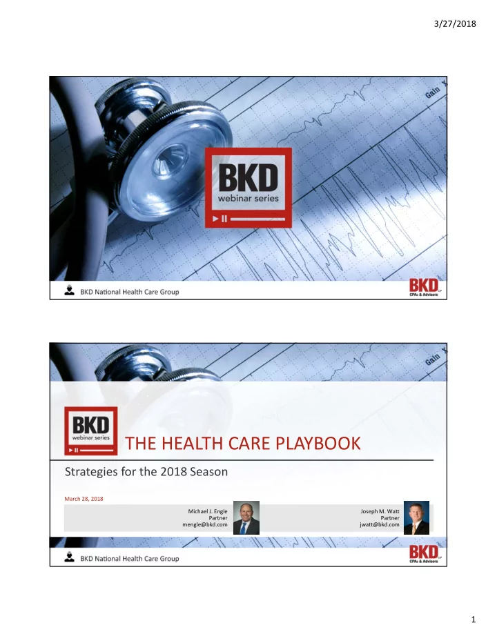 the health care playbook