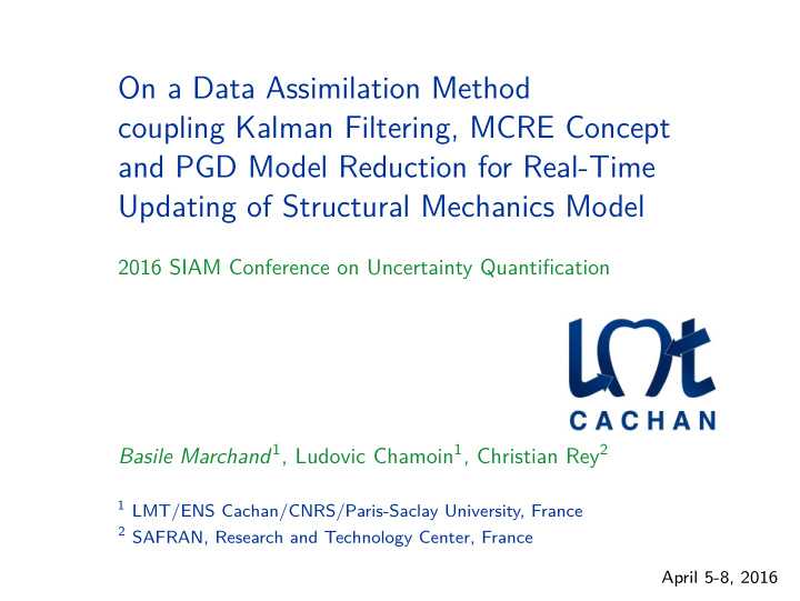 on a data assimilation method coupling kalman filtering