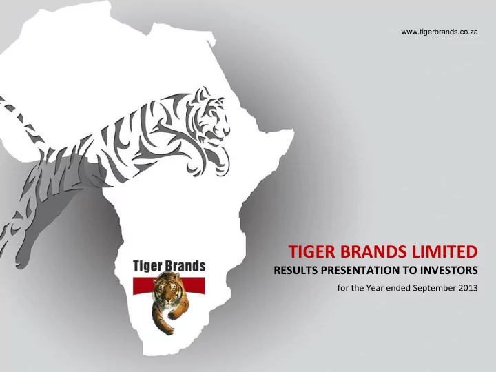 tiger brands limited