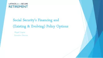 So  Social  cial Securit  Security  ys F  Financing and  inancing and  (E  (Exist  xisting