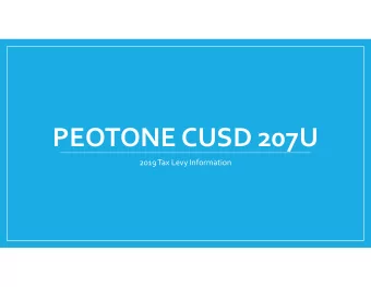 PEOTONE CUSD 207U 2019 Tax Levy Information Sources of Funding (2018 Receipts)  Local Sources of