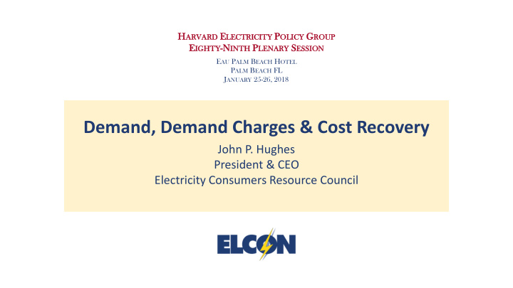 demand demand charges cost recovery