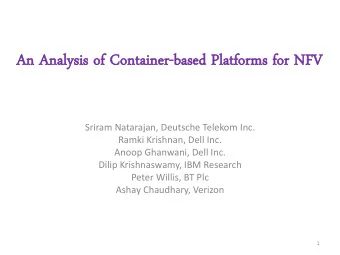 An An  An Anal  alysi  ysis  s of  of Con  ontain  tainer  er-based  based Pl  Plat  atforms  forms