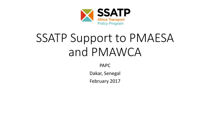 ssatp support to pmaesa