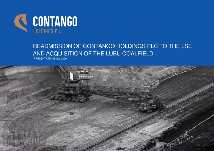 readmission of contango holdings plc to the lse