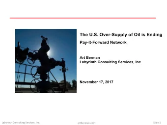 The U.S. Over-Supply of Oil is Ending  Pay-It-Forward Network  Art Berman  Labyrinth Consulting