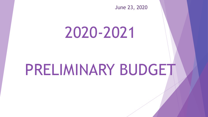 preliminary budget timeline