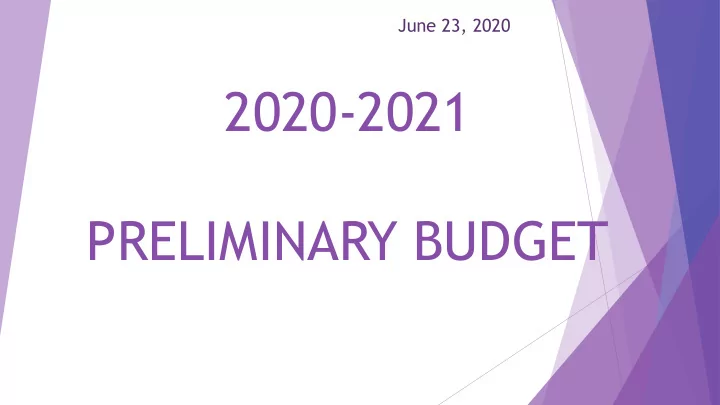 preliminary budget timeline