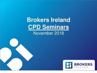 CPD Seminars  November 2018  Compliance Update  Linda Doyle  Items Covered  Brexit  IDR