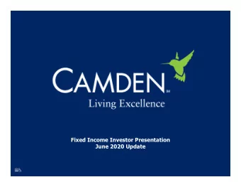 Fixed Income Investor Presentation  June 2020 Update  1  Disclaimer  This presentation is not, and