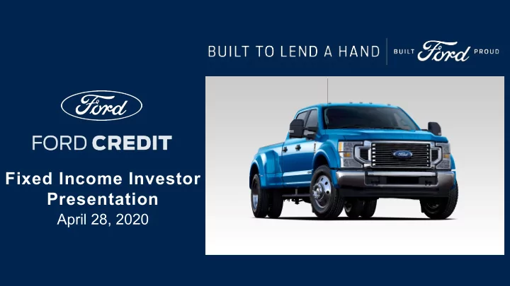 fixed income investor presentation
