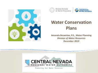 Plans  Amanda Brownlee, P.E., Water Planning  Division of Water Resources  December 2019  Overview