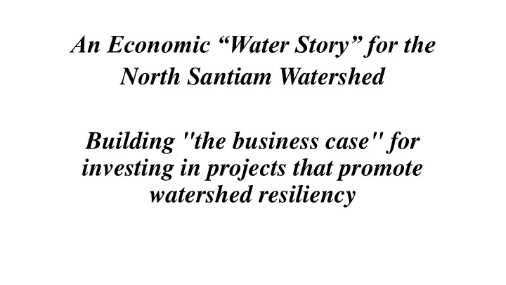north santiam watershed