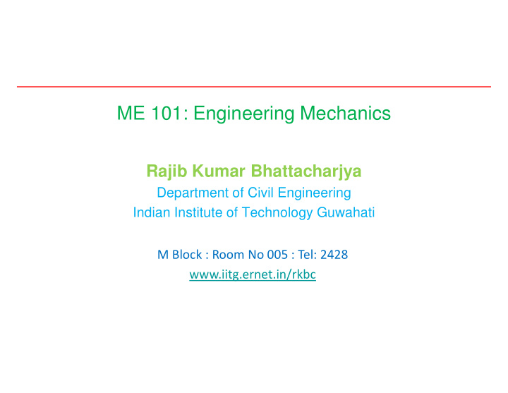 me 101 engineering mechanics