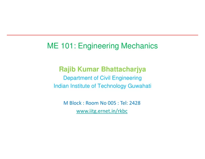 me 101 engineering mechanics