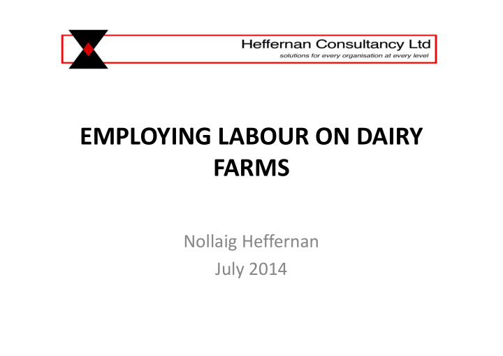 employing labour on dairy farms