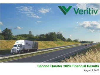 Second Quarter 2020 Financial Results  August 5, 2020  Tom Morabito  Director of Investor Relations