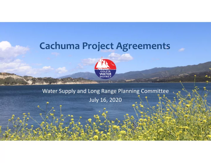 cachuma project agreements